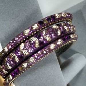 SET Swavorski Crystal Bangle Set of 3 GORGEOUS